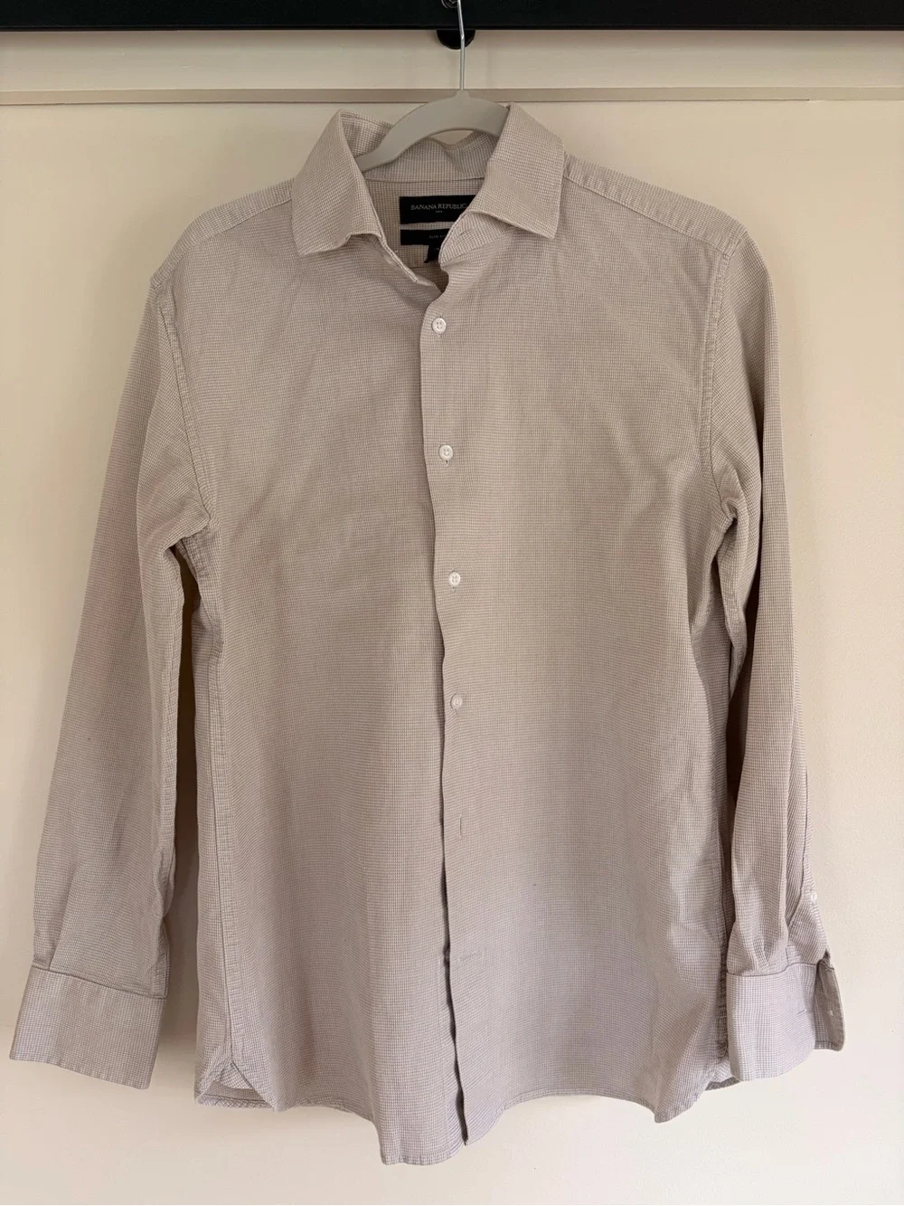 Banana Republic Men's Long-Sleeve Dress Shirt - Light Taupe